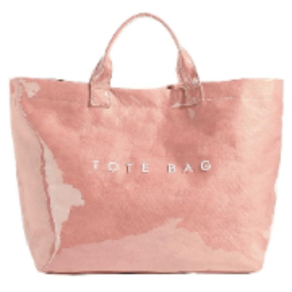 PVC Tote Bag Large Letters Print Hobo Handbag for Work Beach